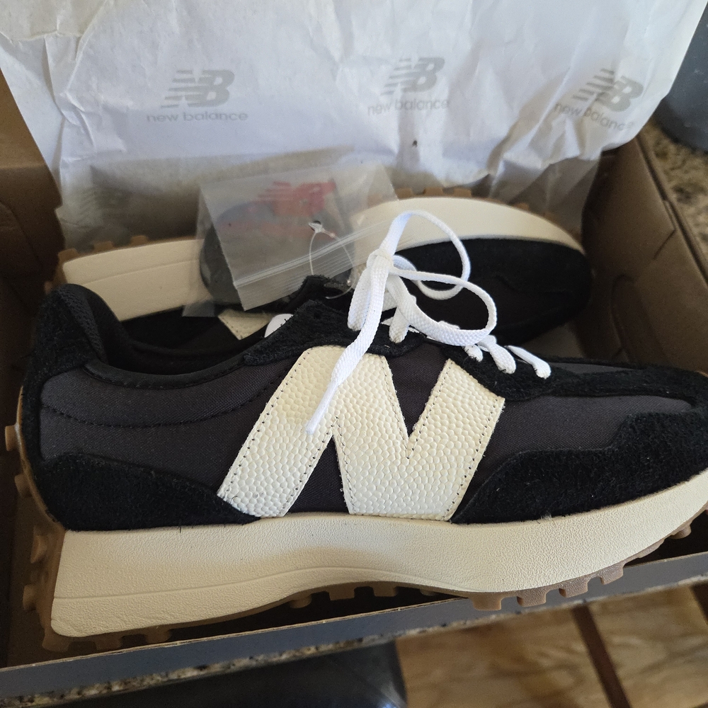 New Balance Black and Cream Sneakers
